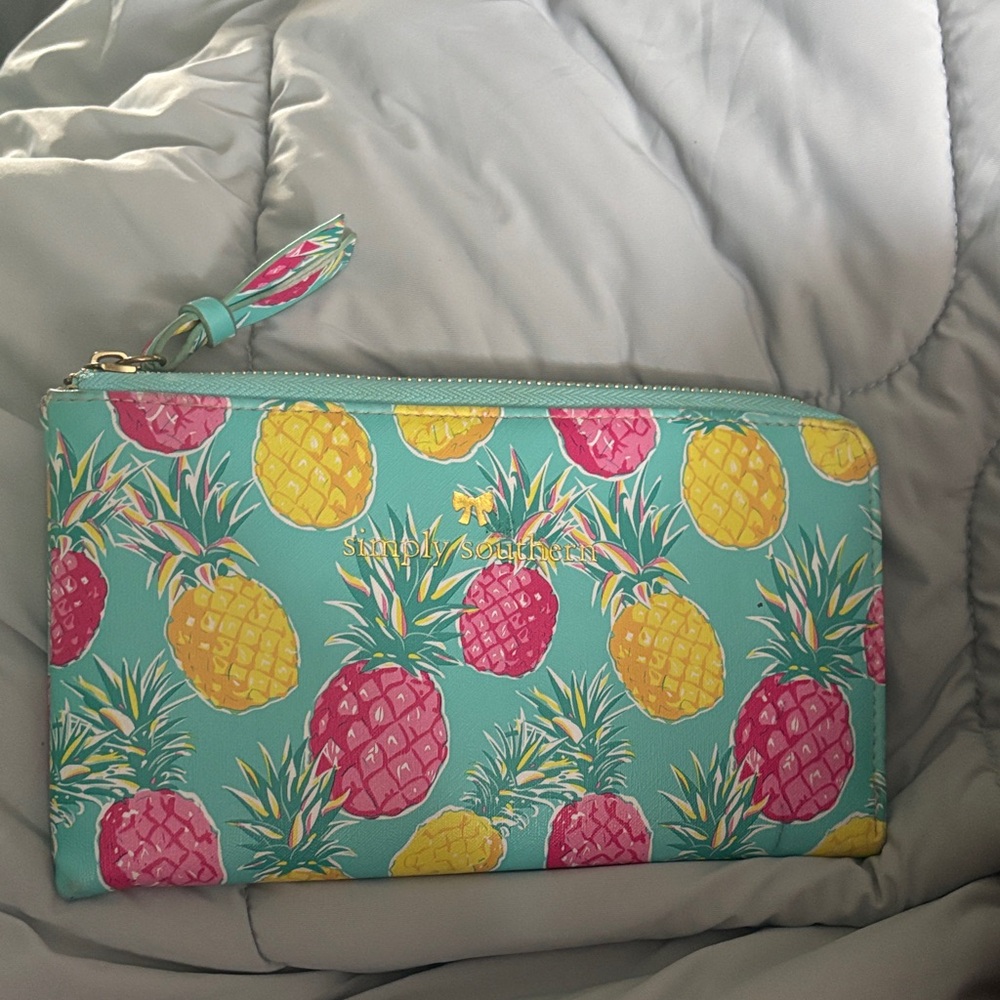 Simply Southern Pineapple Print Wallet - Pink, Yellow, Teal